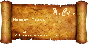 Messer Csaba névjegykártya